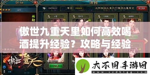 傲世九重天里如何高效喝酒提升经验