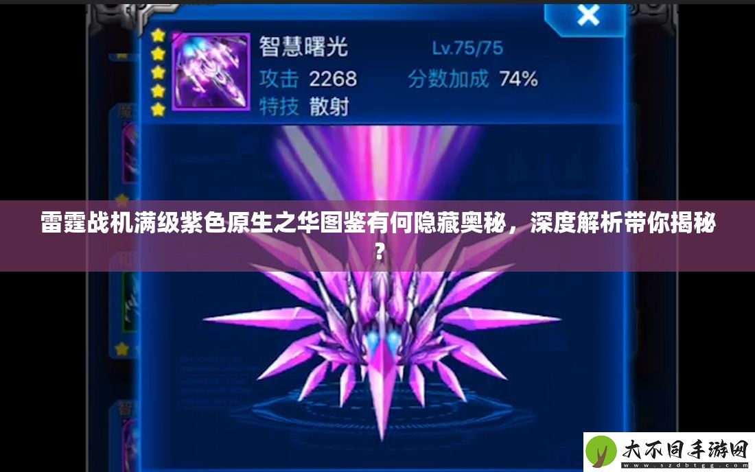 雷霆战机满级紫色原生之华图鉴有何隐藏奥秘