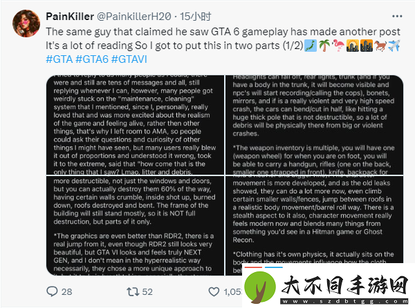 GTA6画面将实现超越荒野大镖客