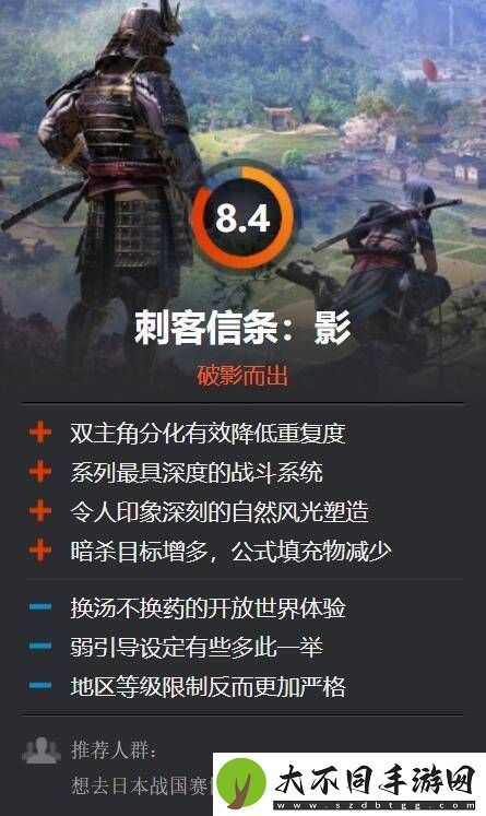 刺客信条影IGN给8分