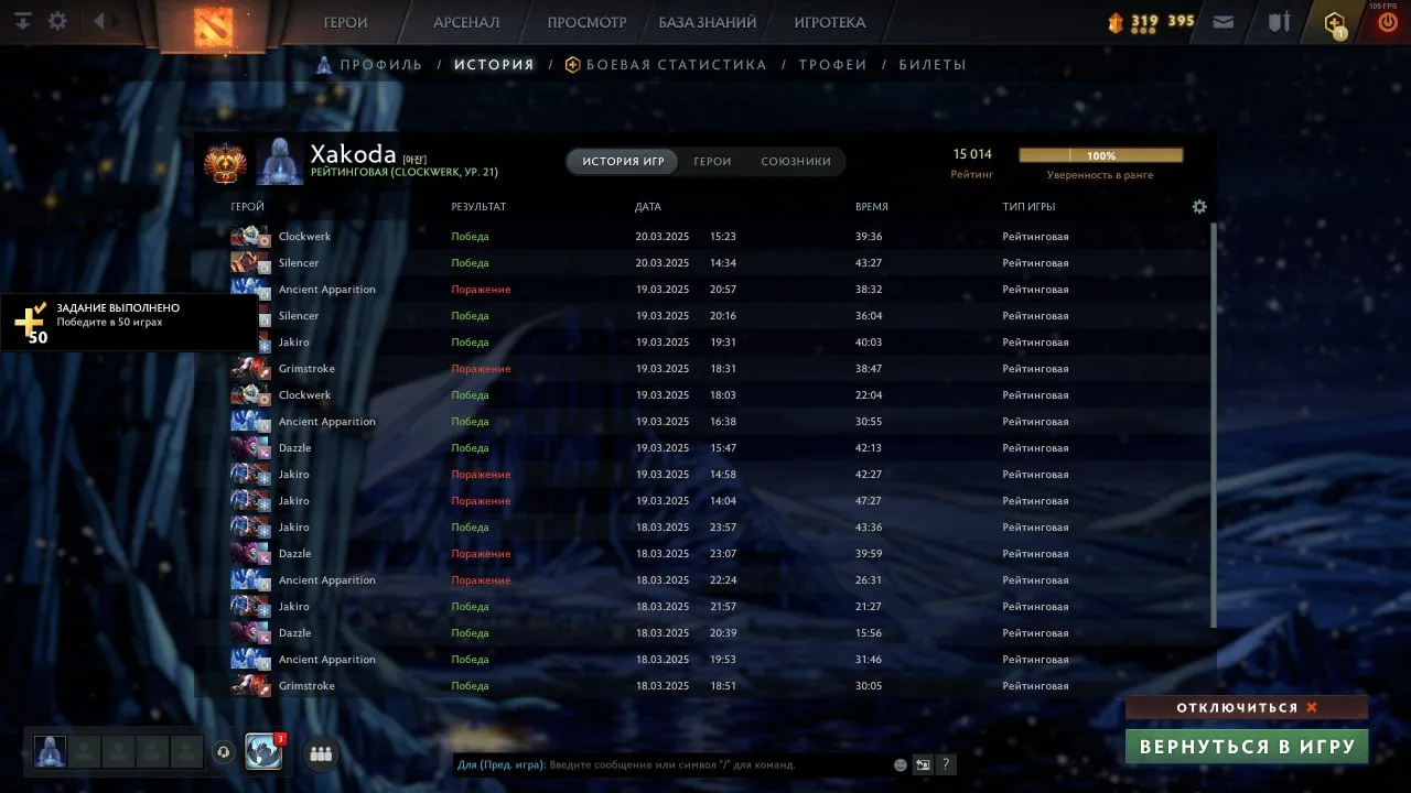 Xakoda在Dota2中天梯积分达到了15