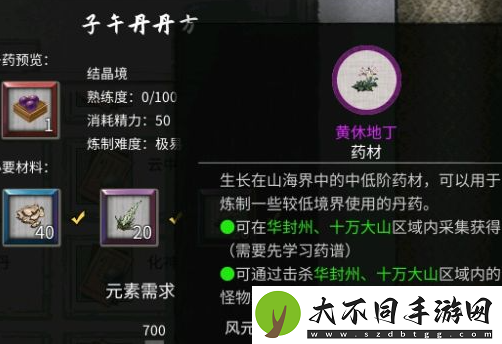 鬼谷八荒炼丹配方大全