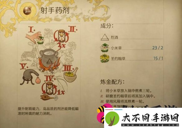 天国拯救2射手药剂怎么制作