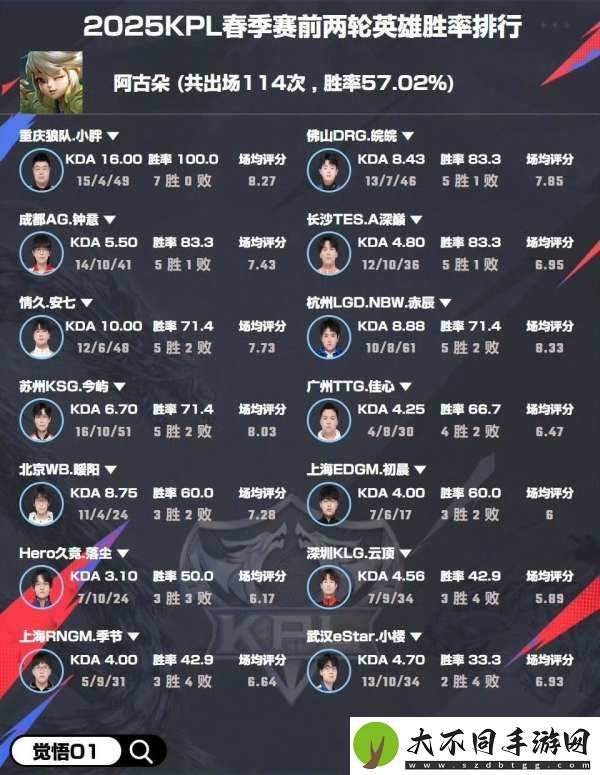 选手英雄胜率