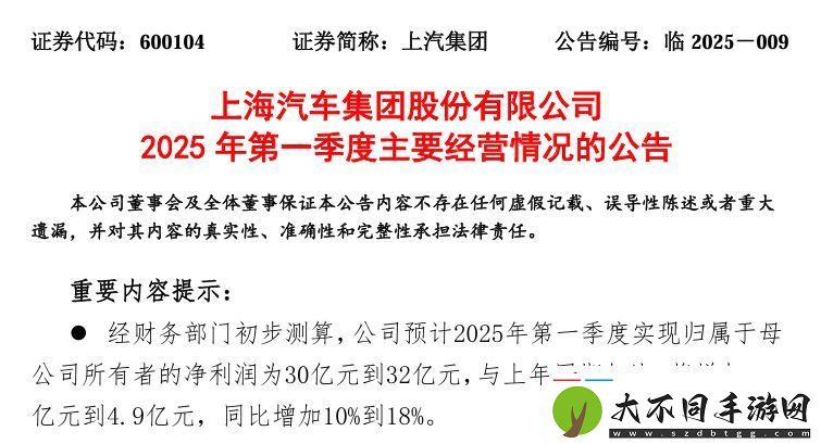 上汽集团2025Q1销量回升