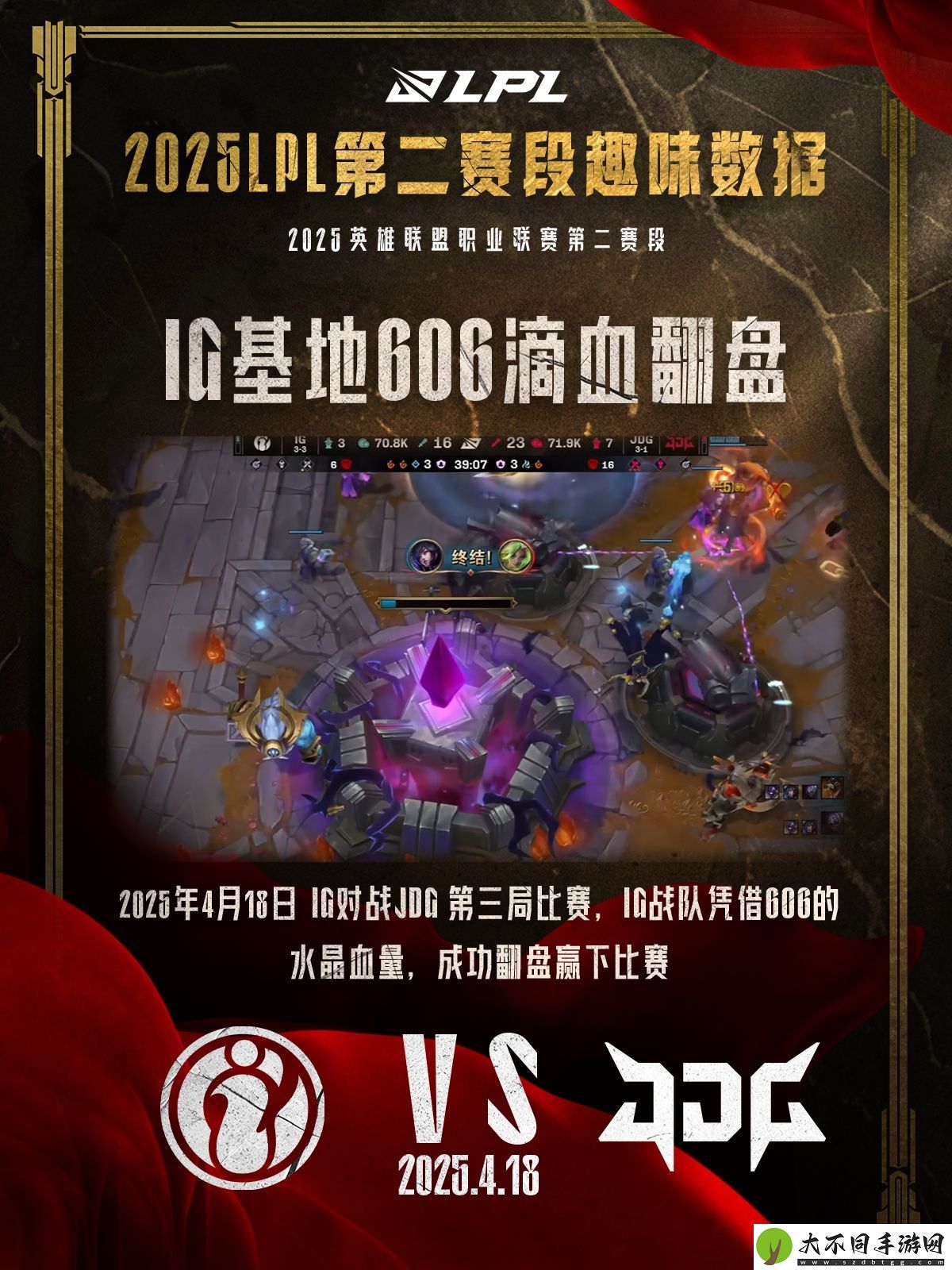IG再次丝血翻盘！iG凭借606点水晶血量翻盘击败JDG