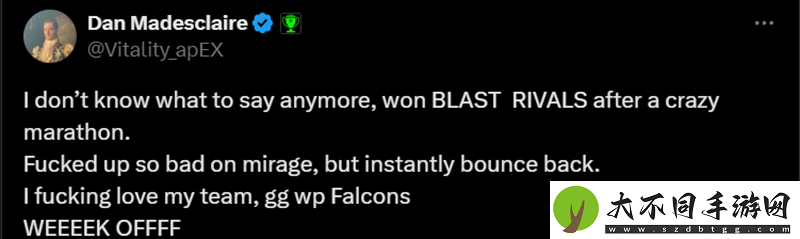 Vitality战胜Falcons夺冠